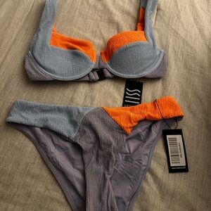Vetchy Laguna Bikini candy set -Orange and purple/blue Bikini Set